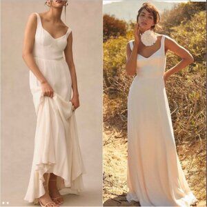 Reformation Lecce Maxi Crepe Low Back Wedding Dress Size 4